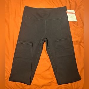 Athelta Girl High Rise Polartec Black Leggings Fleece Lined Girls Size XL/14